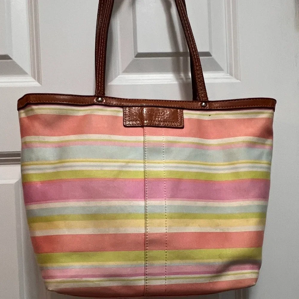 Coach Pastel Rainbow tote F13552